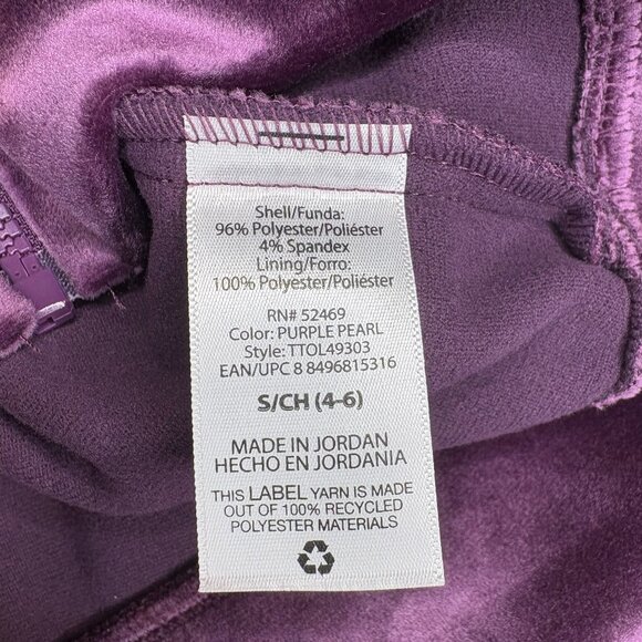 Time & Tru Velour Full Zip Hooded Sweater Women Sz Small (4-6) Purple Glam Comfy - Picture 3 of 8